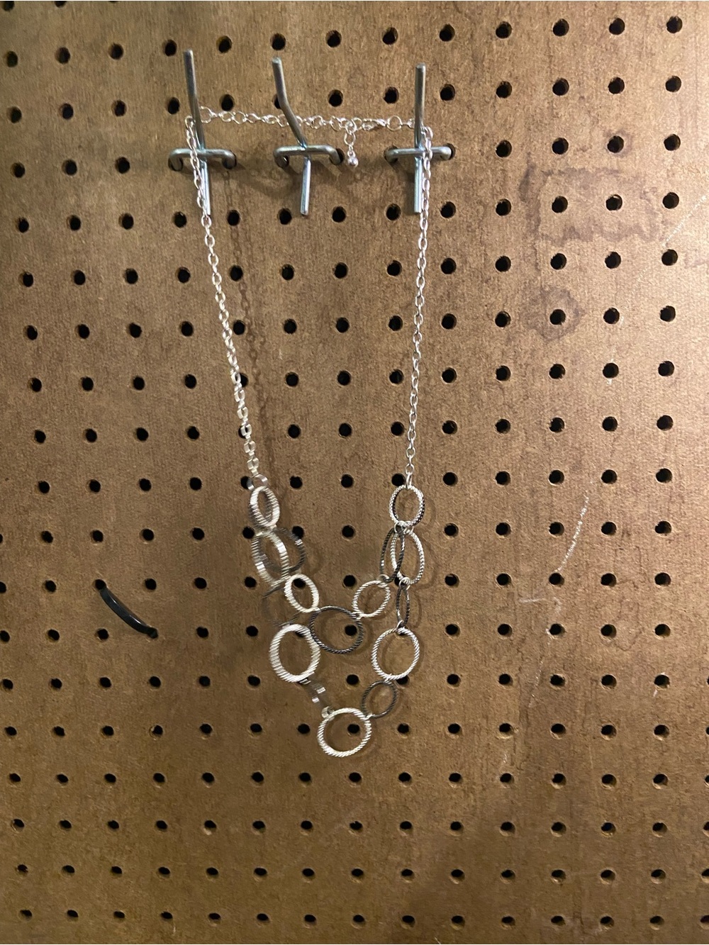 Silver Multi-Ring Layer Necklace for Women